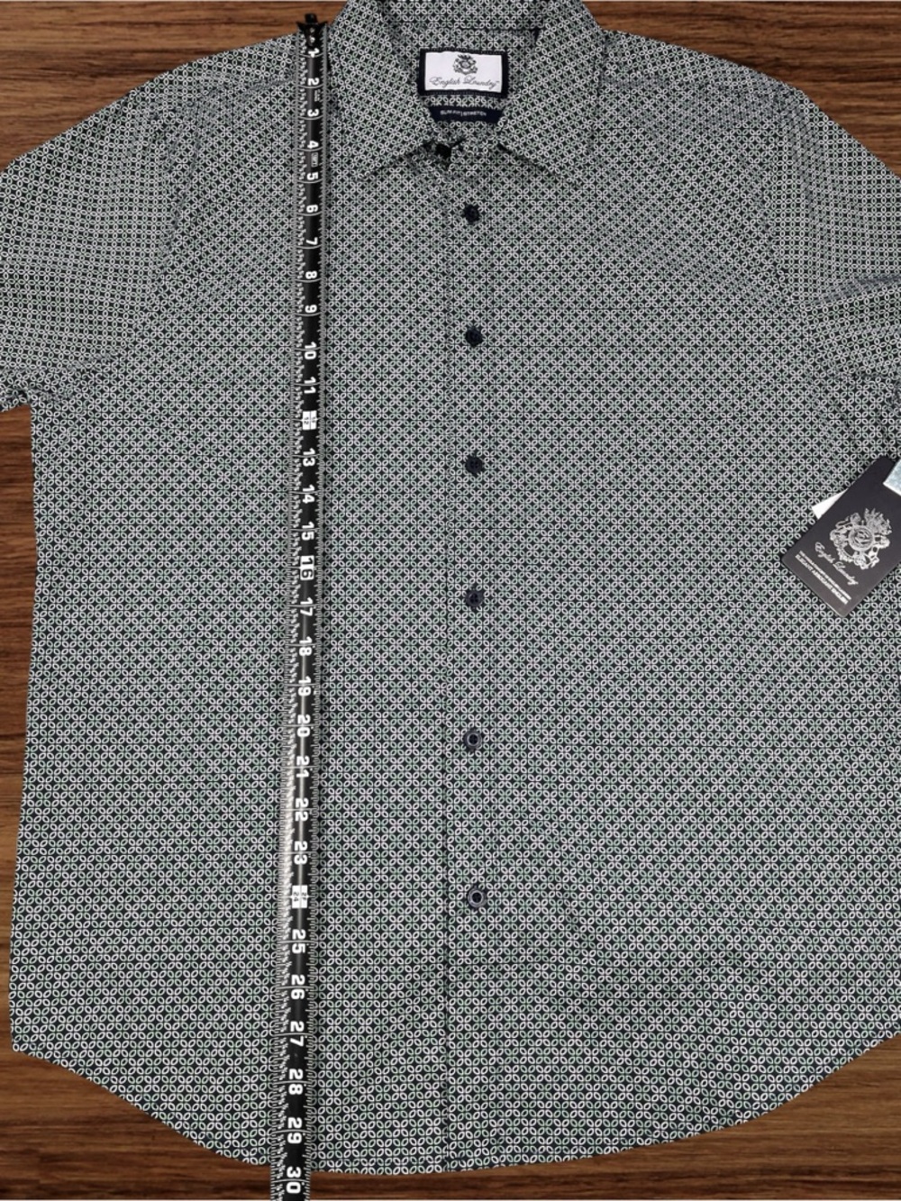 English Laundry Slim Fit | Stretch, Green LS Dress Shirt. Size Large - Picture 6 of 11